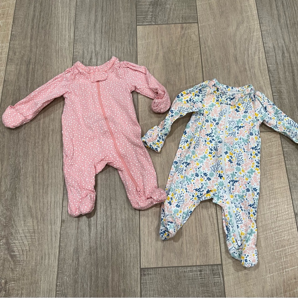 0-3 MO GIRLS FOOTIE PJ LOT
